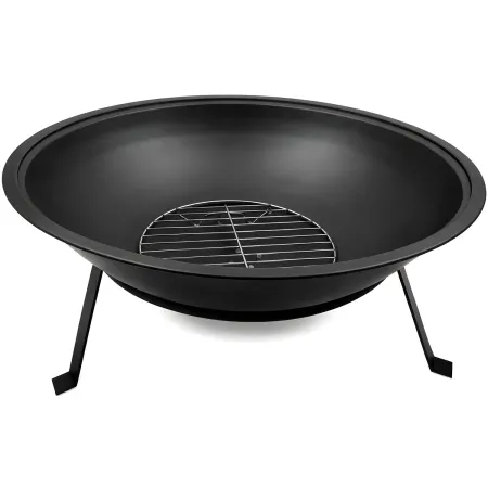 Braciere da Esterno in Metallo 55x55x16H cm Resistente al Calore