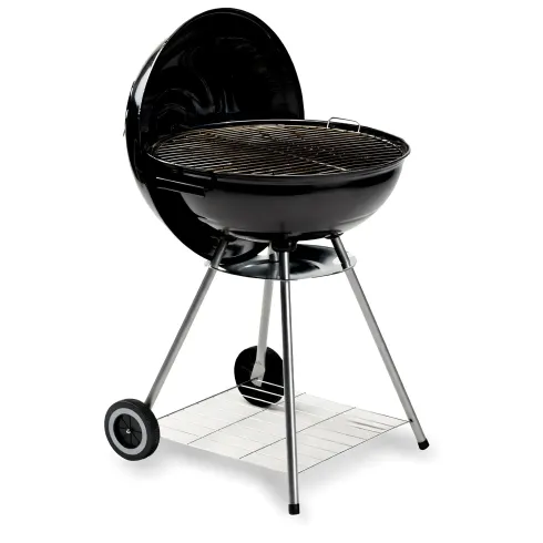 Barbecue Tondo Carbone Giardino Legna Carbonella Carrello Grigliata Griglia 45cm