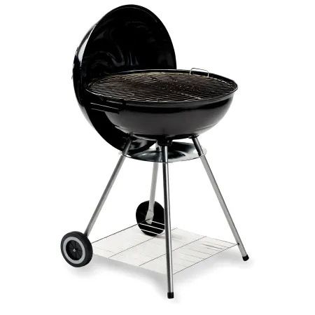 Barbecue Tondo Carbone Giardino Legna Carbonella Carrello Grigliata Griglia 45cm