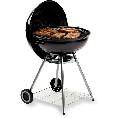 Barbecue Tondo Carbone Giardino Legna Carbonella Carrello Grigliata Griglia 45cm