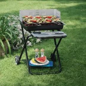 Barbecue Carbonella Acciaio Pieghevole Grigliate Carne Giardino Esterno Terrazzo 2