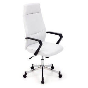 Poltrona Sedia Scrivania Ufficio Bianco Ergonomica Imbottita Ecopelle Braccioli
