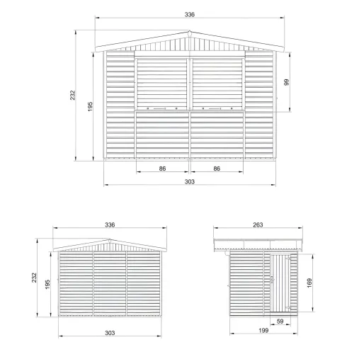 Chiosco in Legno 3x2 m per Mercatini Fiere Vendite a Pannelli in Pino