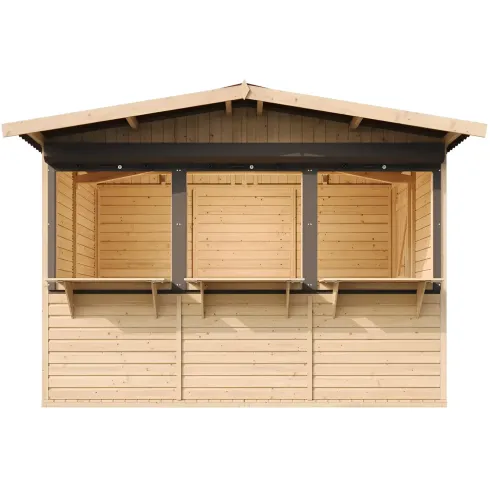 Chiosco in Legno 3x2 m Mercatini Fiere Bar a Pannelli in Pino Nordico