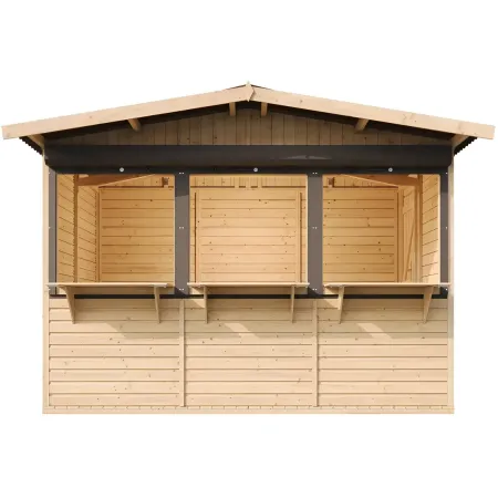 Chiosco in Legno 3x2 m Mercatini Fiere Bar a Pannelli in Pino Nordico