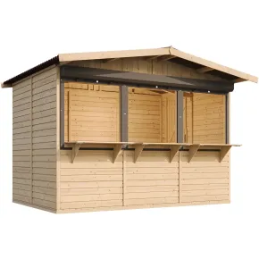 Chiosco in Legno 3x2 m Mercatini Fiere Bar a Pannelli in Pino Nordico