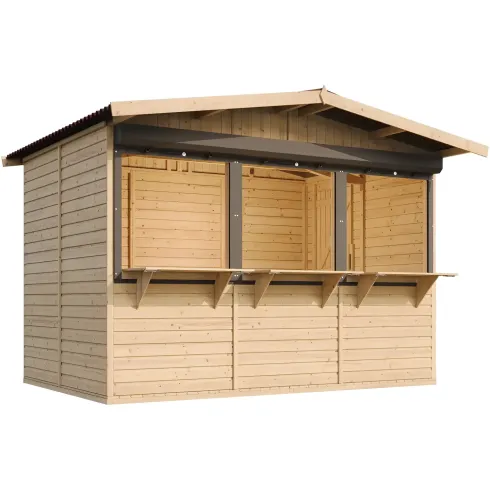 Chiosco in Legno 3x2 m Mercatini Fiere Bar a Pannelli in Pino Nordico