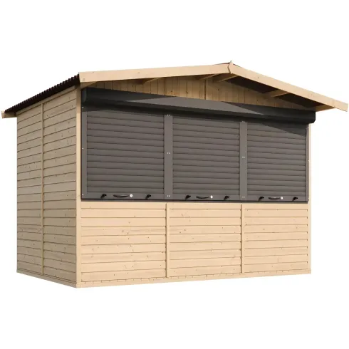 Chiosco in Legno 3x2 m Mercatini Fiere Bar a Pannelli in Pino Nordico
