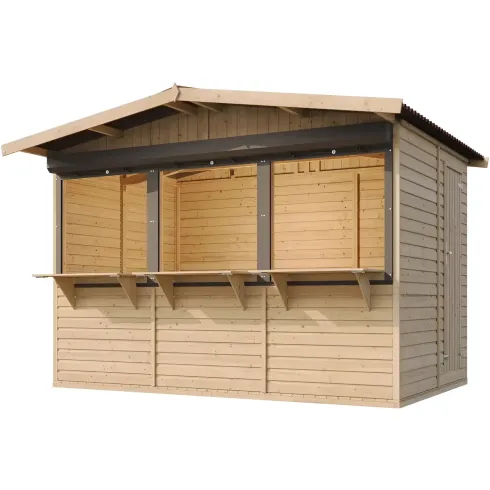 Chiosco in Legno 3x2 m Mercatini Fiere Bar a Pannelli in Pino Nordico