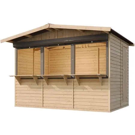 Chiosco in Legno 3x2 m Mercatini Fiere Bar a Pannelli in Pino Nordico