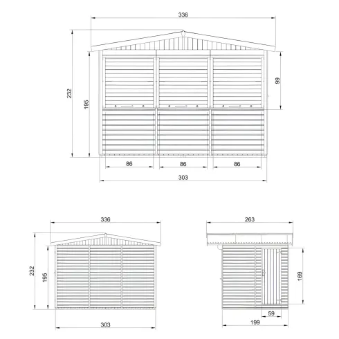 Chiosco in Legno 3x2 m Mercatini Fiere Bar a Pannelli in Pino Nordico