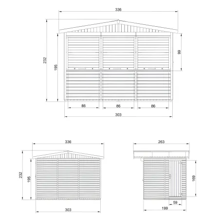 Chiosco in Legno 3x2 m Mercatini Fiere Bar a Pannelli in Pino Nordico