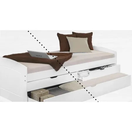 Struttura 2 Letti singoli 90x200 cm Bianco con Cassetti