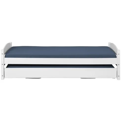 Letto Singolo con Letto Estraibile 90x200 a Doghe a Scomparsa Bianco Salvaspazio | BricoShop24