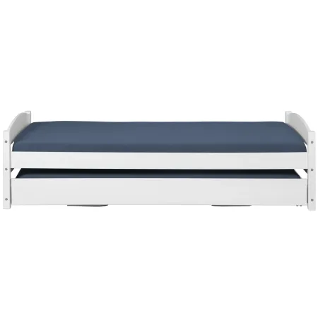 Letto Singolo con Letto Estraibile 90x200 a Doghe a Scomparsa Bianco Salvaspazio | BricoShop24