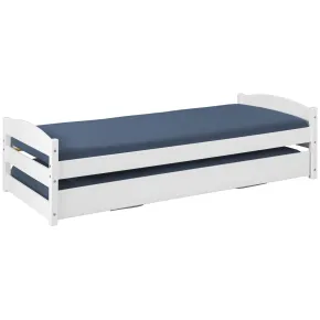 Letto Singolo con Letto Estraibile 90x200 a Doghe a Scomparsa Bianco Salvaspazio | BricoShop24