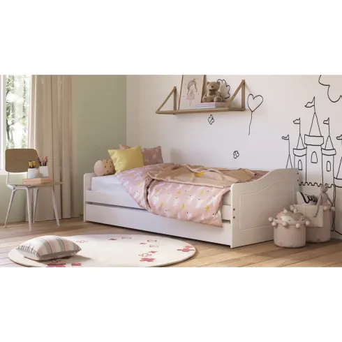 Letto Singolo con Cassettone Estraibile Contenitore Salvaspazio 90x190
