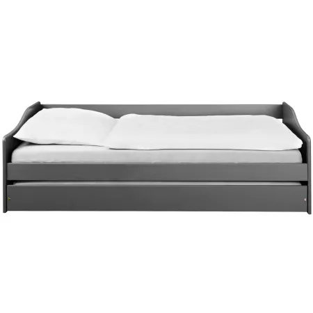 Letto Singolo 90x200 Salvaspazio Struttura Grigio con Cassettone Estraibile