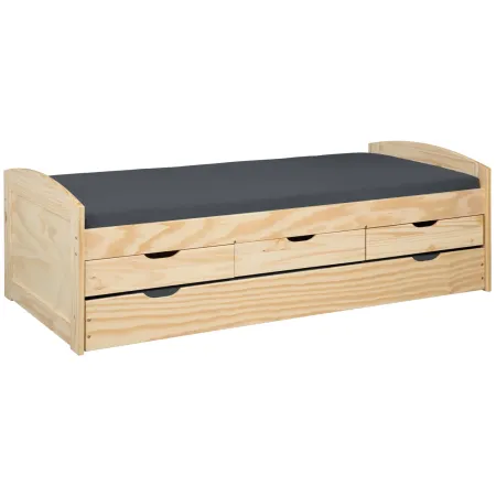 Divano Letto 2 Letti Singoli a doghe 90x200 con Cassetti Contenitore Estraibile | BricoShop24