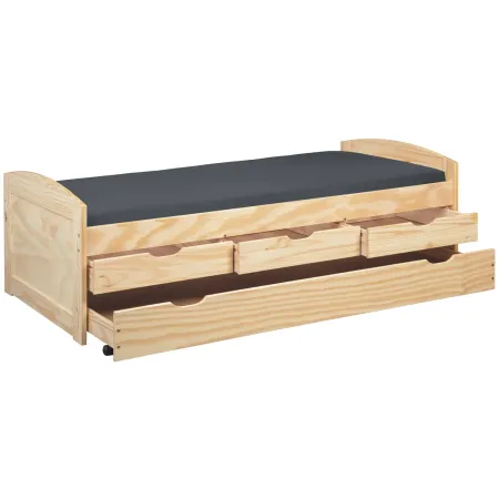 Divano Letto 2 Letti Singoli a doghe 90x200 con Cassetti Contenitore Estraibile | BricoShop24