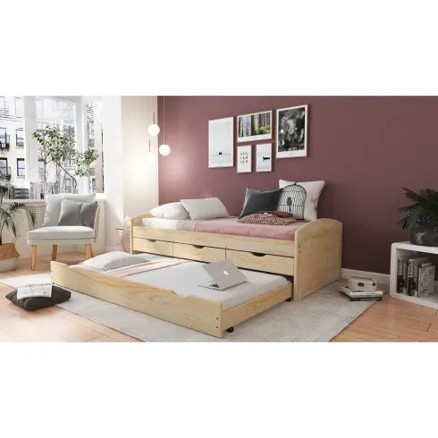 Divano Letto 2 Letti Singoli a doghe 90x200 con Cassetti Contenitore Estraibile | BricoShop24