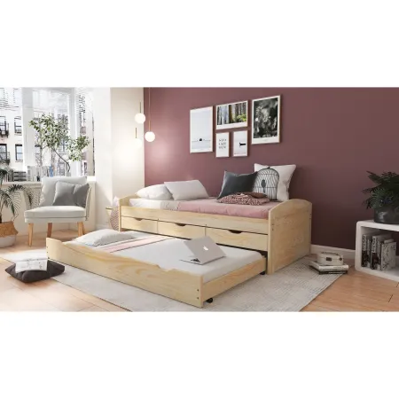 Divano Letto 2 Letti Singoli a doghe 90x200 con Cassetti Contenitore Estraibile | BricoShop24