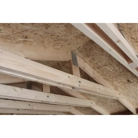 Garage in Legno Grezzo 368x354 cm a Pannelli Box con Porta Elettrica