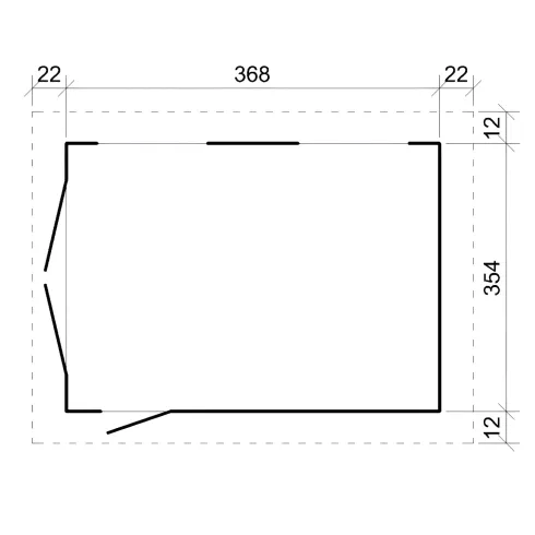 Garage in Legno 368x354 cm Marrone a Pannelli Box con Porta Elettrica