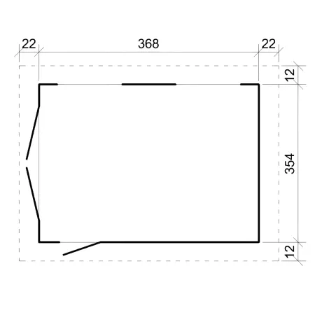 Garage in Legno 368x354 cm Marrone a Pannelli Box con Porta Elettrica