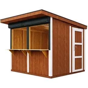 Chiosco in Legno 2x2 m Rosso a Pannelli LP SmartSide Fiere Mercatini