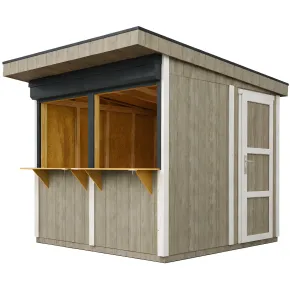 Chiosco in Legno 2x2 m Grigio a Pannelli LP SmartSide Fiere Mercatini