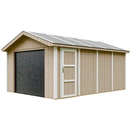 Garage in Legno 354x486 cm Box Auto Moto 17 m2 Marrone a Pannelli