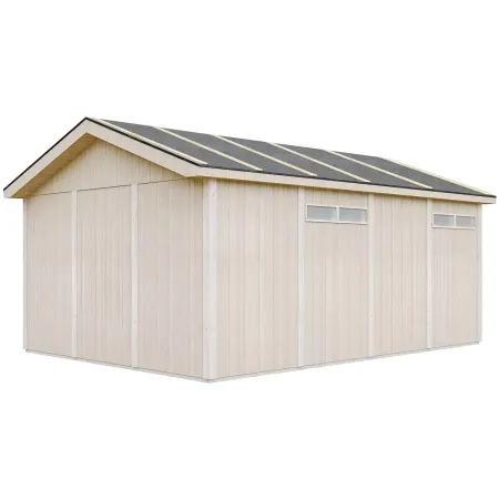 Garage in Legno 354x486 cm Box Auto Moto 17 m2 Marrone a Pannelli