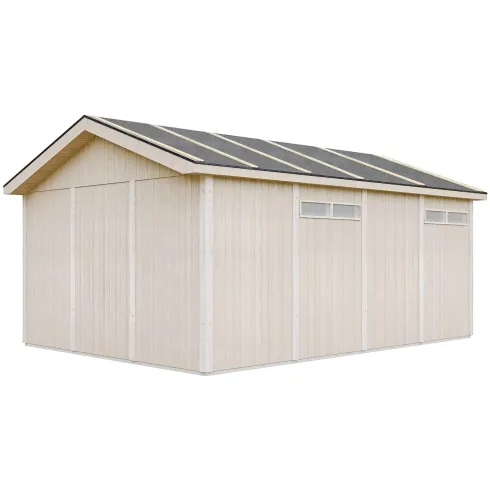 Garage in Legno 354x486 cm Box Auto Moto 17 m2 Rosso a Pannelli