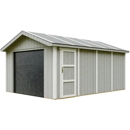 Garage in Legno 354x486 cm Box Auto Moto 17 m2 Grigio a Pannelli