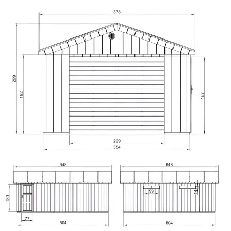 Garage in Legno 3x6 Box Auto Attrezzi da Esterno 21 m2 a Pannelli