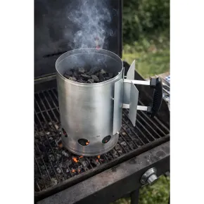 Ciminiera Barbecue Starter BBQ Accendi Fuoco Carbone Carbonella Brace Camino 2