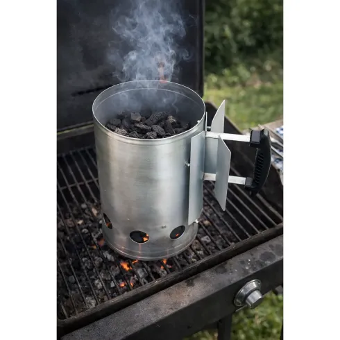 Ciminiera Barbecue Starter BBQ Accendi Fuoco Carbone Carbonella Brace Camino