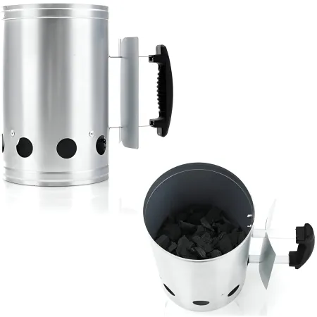Ciminiera Barbecue Starter BBQ Accendi Fuoco Carbone Carbonella Brace Camino