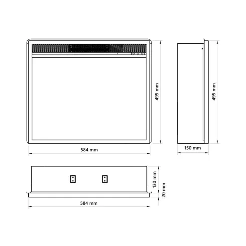 Outlet Inserto Camino Elettrico Tagu da Incasso Parete Termostato Led