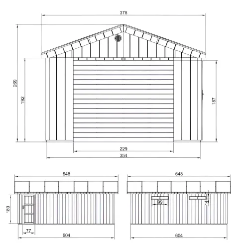 Garage in Legno 3x6 Rosso Box Auto Attrezzi Esterno 21 m2 a Pannelli