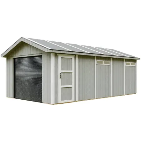 Garage in Legno 3x6 Grigio Box Auto Attrezzi Esterno 21 m2 a Pannelli