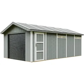 Garage in Legno 3x6 Grigio Scuro Box Auto da Esterno 21 m2 a Pannelli