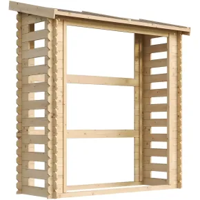 Legnaia da Esterno in Legno Grezzo 168x70x200 cm Tetto Impermeabile