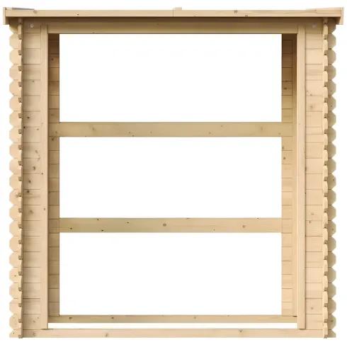 Legnaia da Esterno in Legno Grezzo 168x70x200 cm Tetto Impermeabile