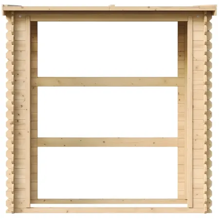 Legnaia da Esterno in Legno Grezzo 168x70x200 cm Tetto Impermeabile