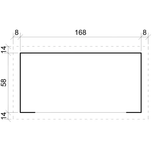Legnaia da Esterno in Legno Grezzo 168x70x200 cm Tetto Impermeabile
