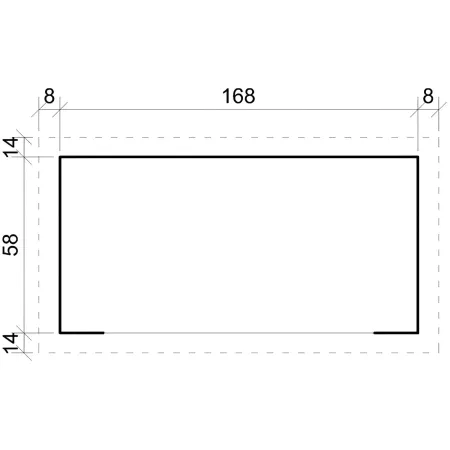 Legnaia da Esterno in Legno Grezzo 168x70x200 cm Tetto Impermeabile