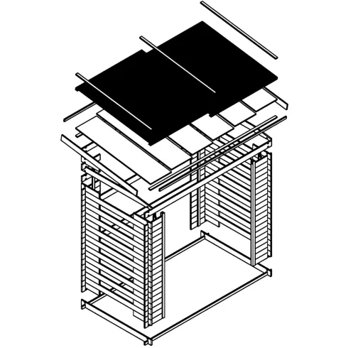 Legnaia da Esterno in Legno Grezzo 168x70x200 cm Tetto Impermeabile