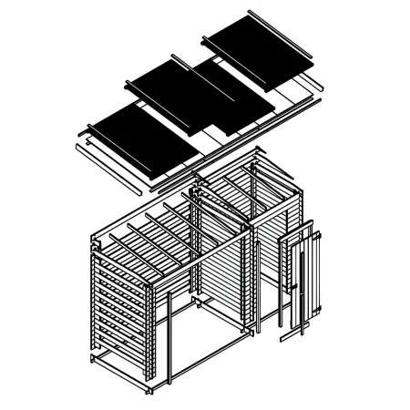 Casetta in Legno Grezzo 344x130 cm con Tetto Bitumato Legnaia Esterna
